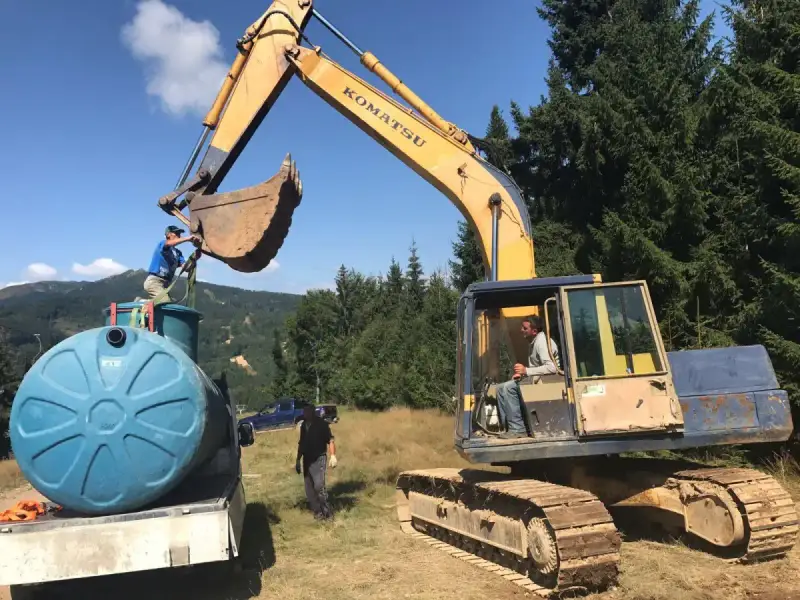 Montaj stație de epurare ECO TANK la pensiune din zona montană