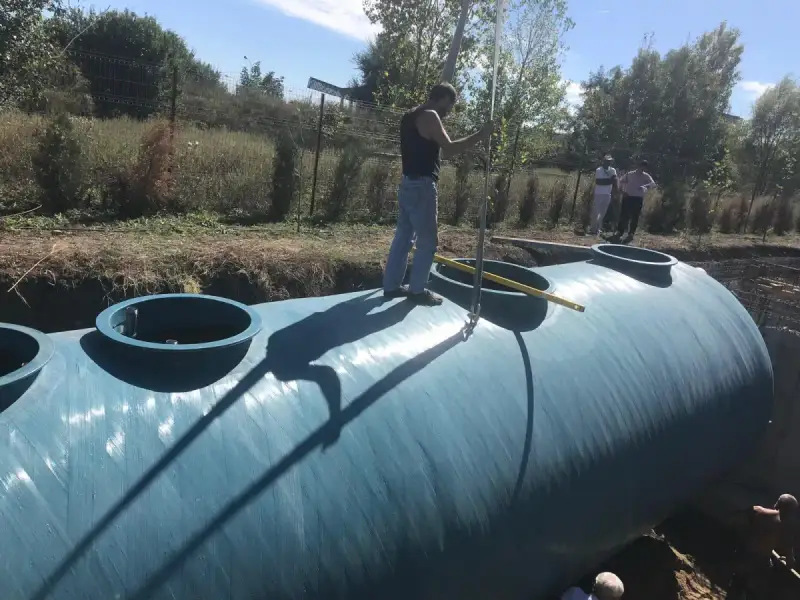 Stație de epurare fibră de sticlă ECO TANK, vedere laterală