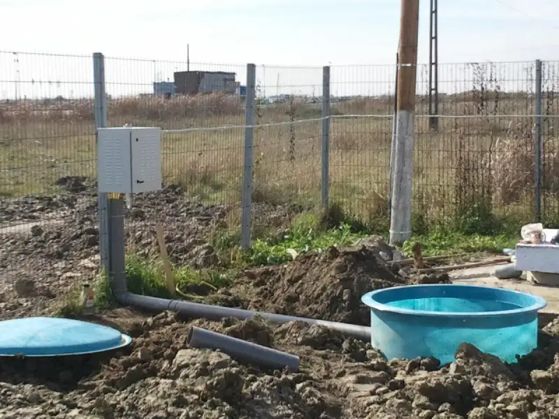 Stație de epurare fibră de sticlă ECO TANK, vedere laterală